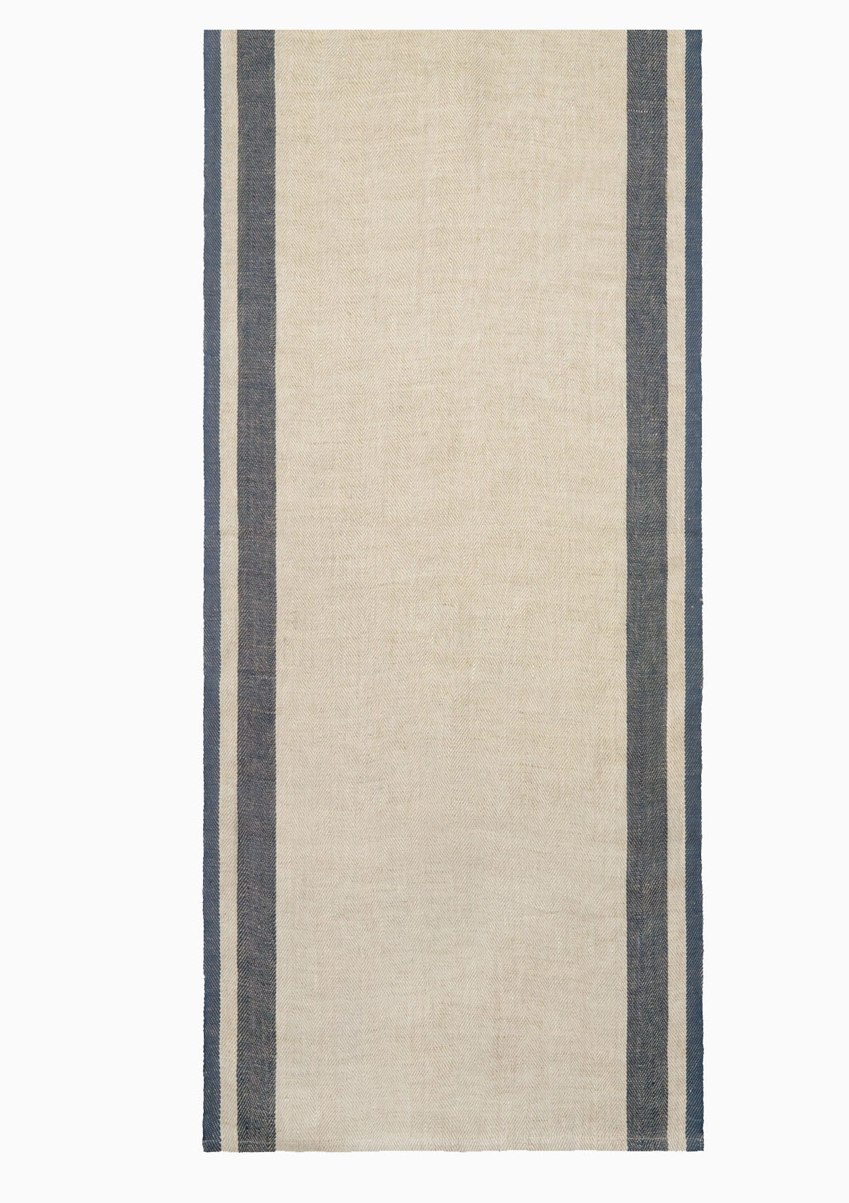 Gordes Table Runner | Natural/Blue, 20" x 90"