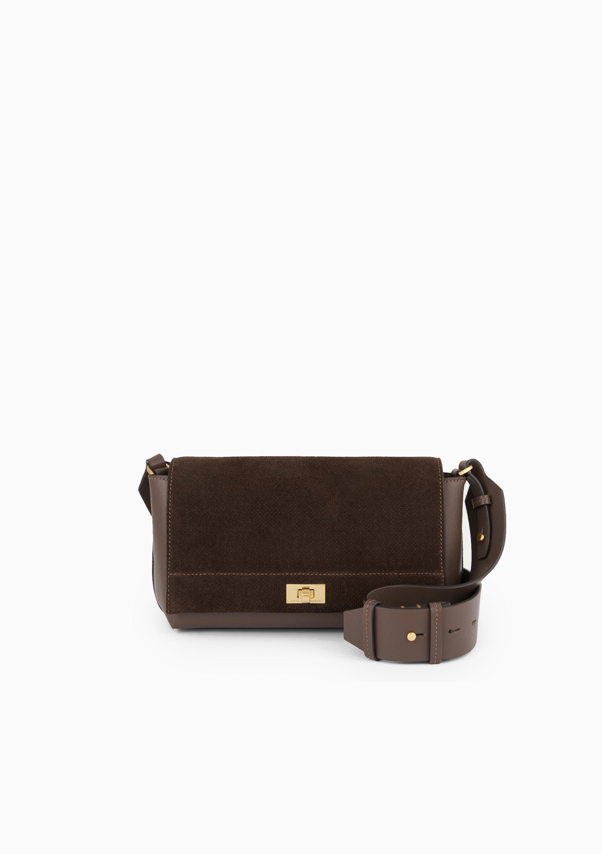 Mortimer Perforated Crossbody | Truffle Brown