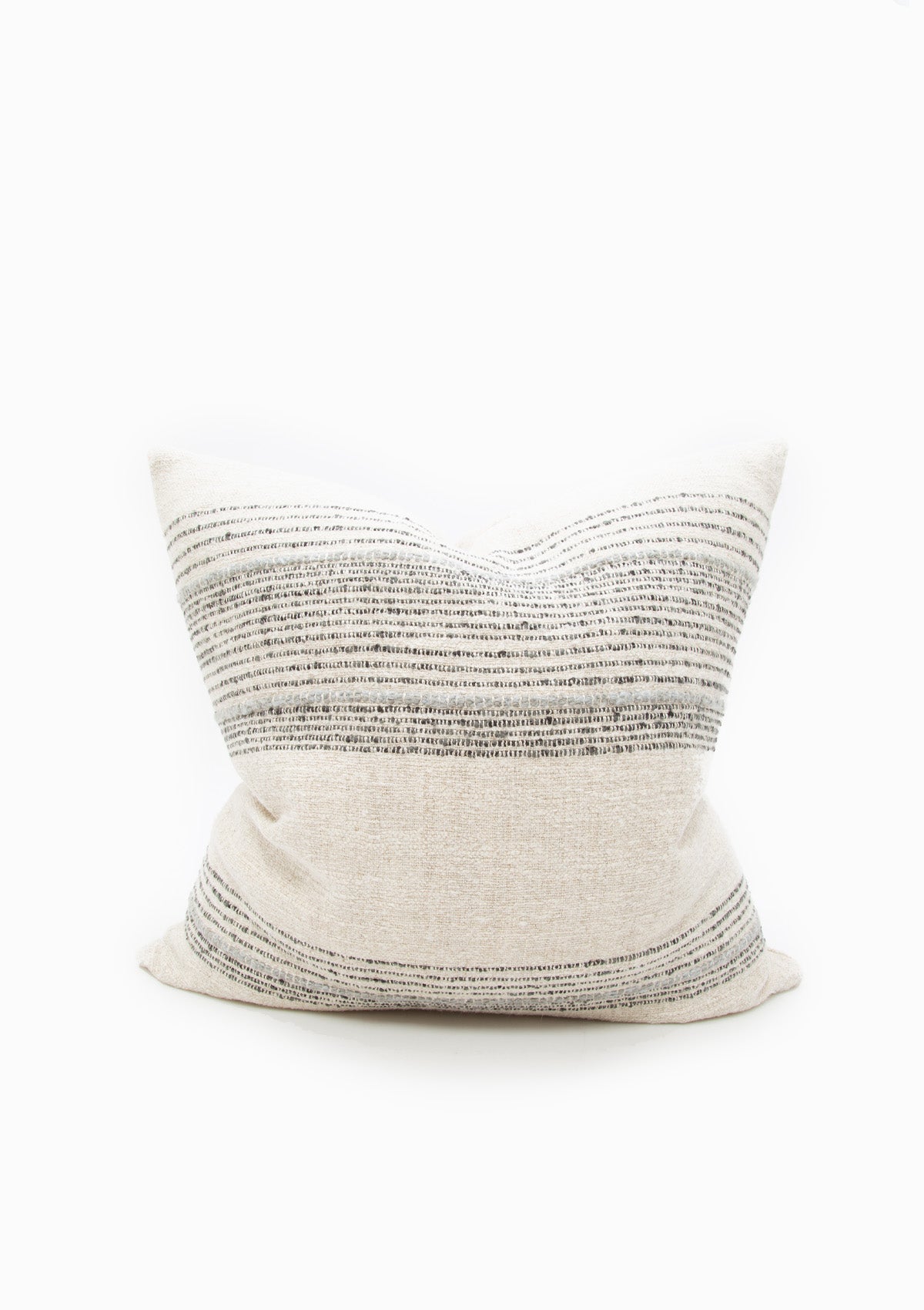 Davis Pillow | Natural/Grey, 19"x19"