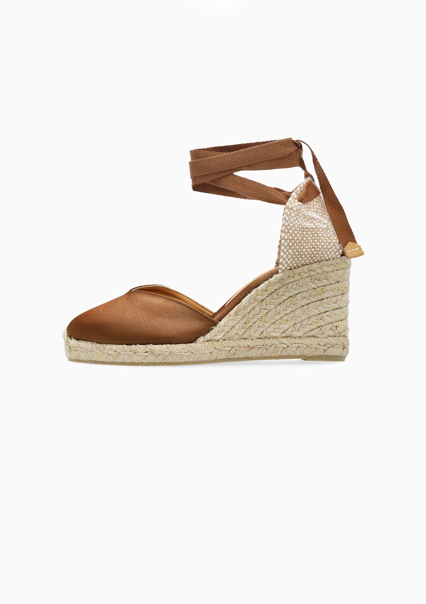 Chiara Satin Wedge 3.5" | Moka