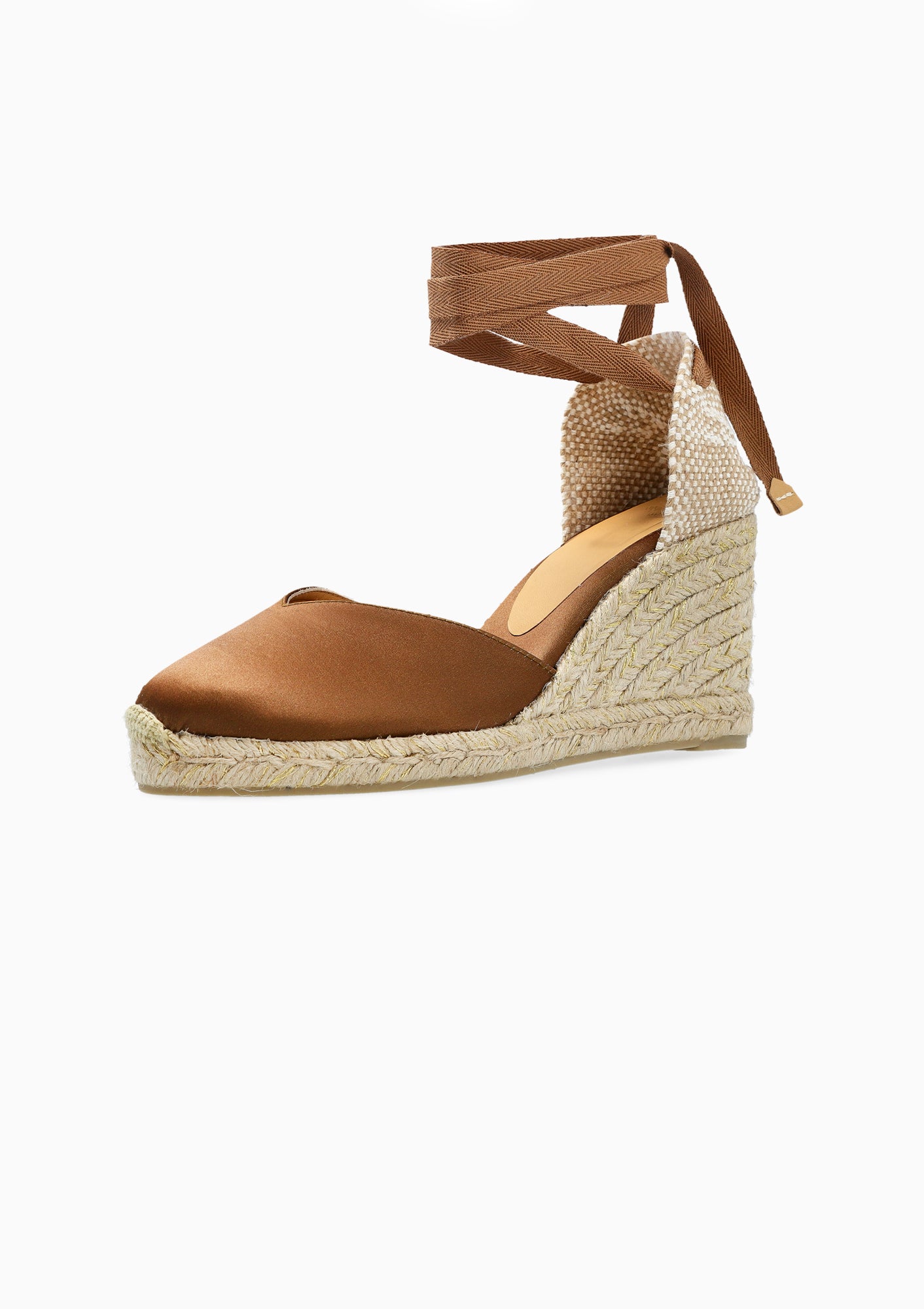 Chiara Satin Wedge 3.5" | Moka