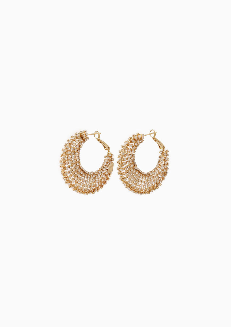Small Izzia Strass Earrings | Gold