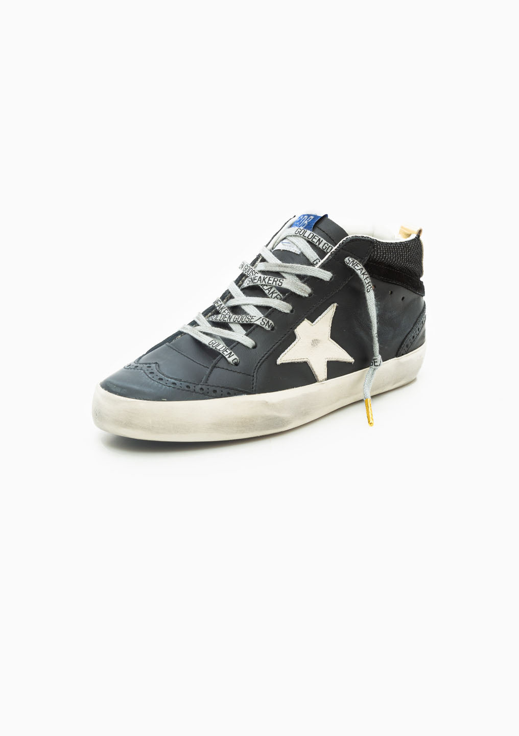 Mid Star Sneaker Leather & Net Upper Suede Wave | Black/White/Gold