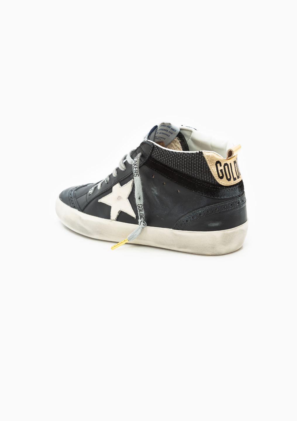 Mid Star Sneaker Leather & Net Upper Suede Wave | Black/White/Gold