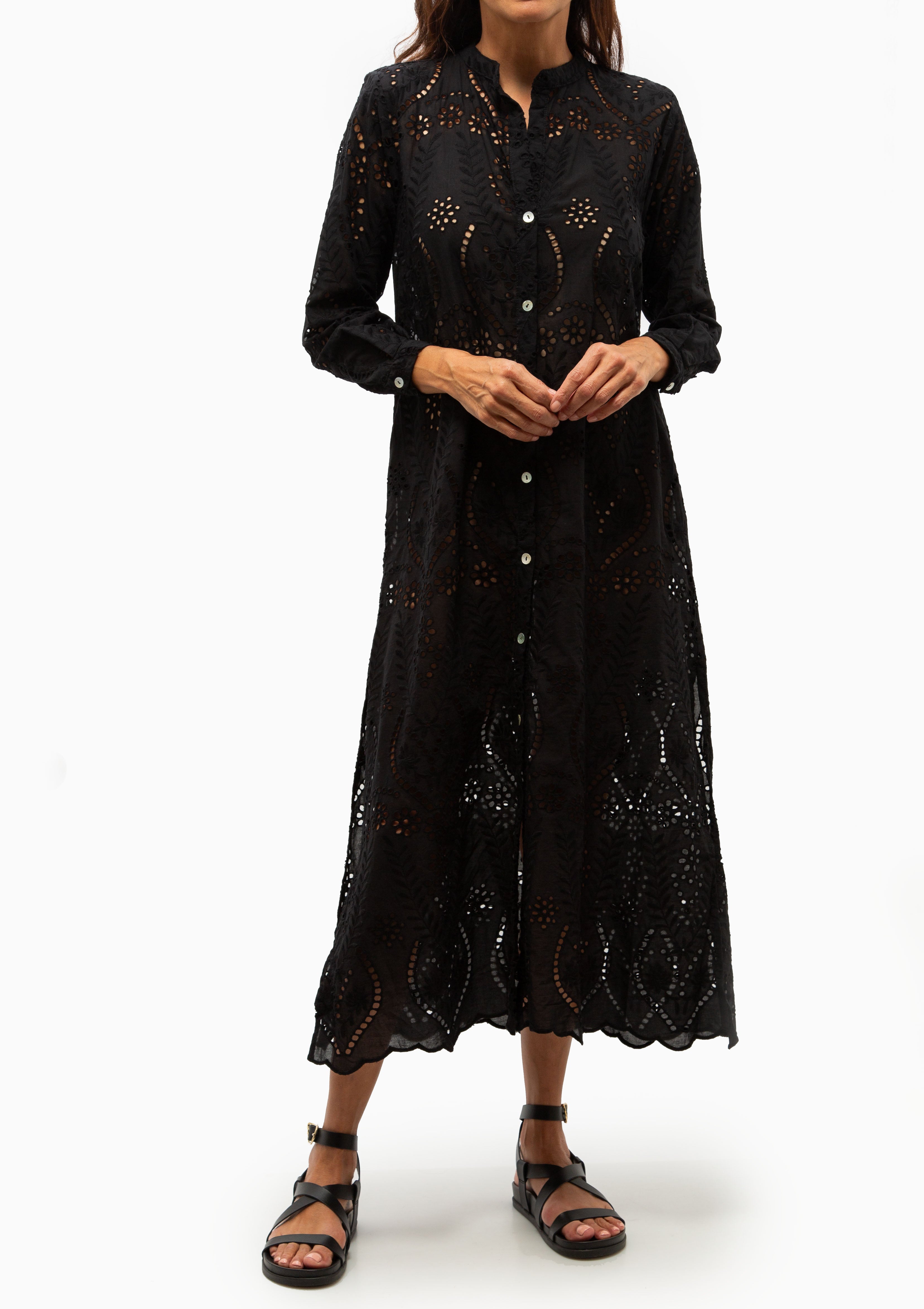 MB Dress | Athena Embroidery Black