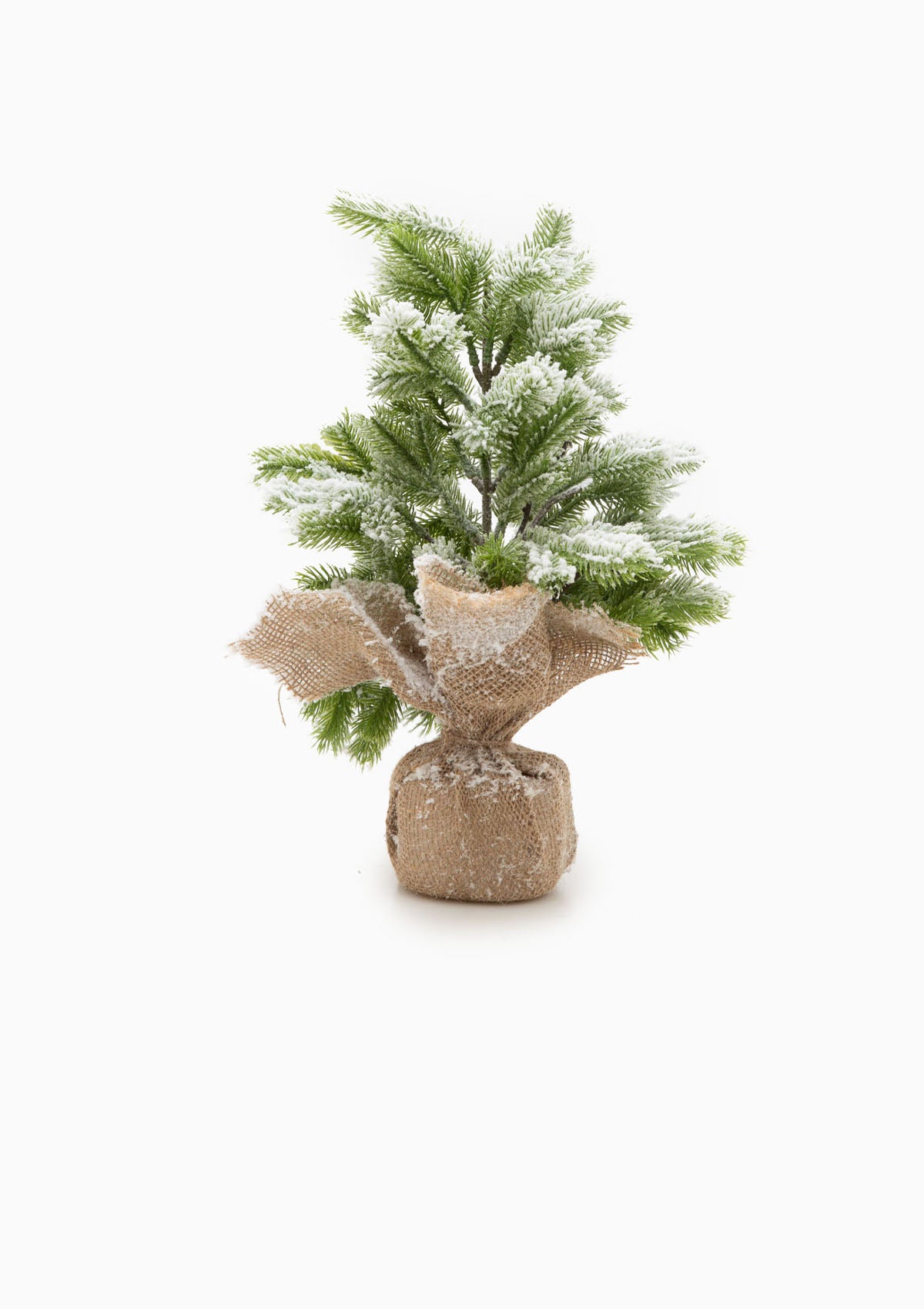 Snowy Tree With Burlap Base, 16.5"