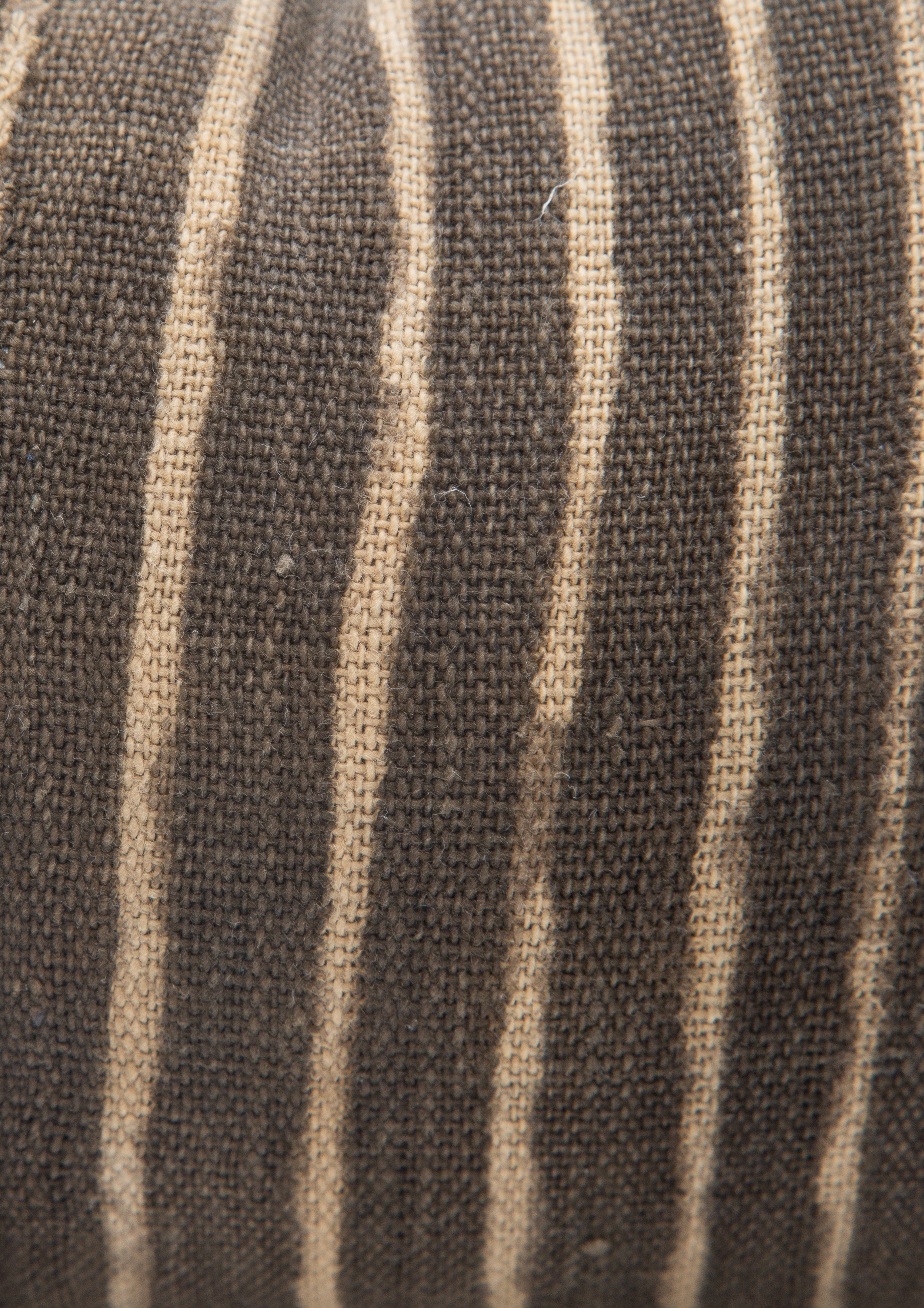 Vintage African Black/Tan Block Print Cushion | 10"x19"