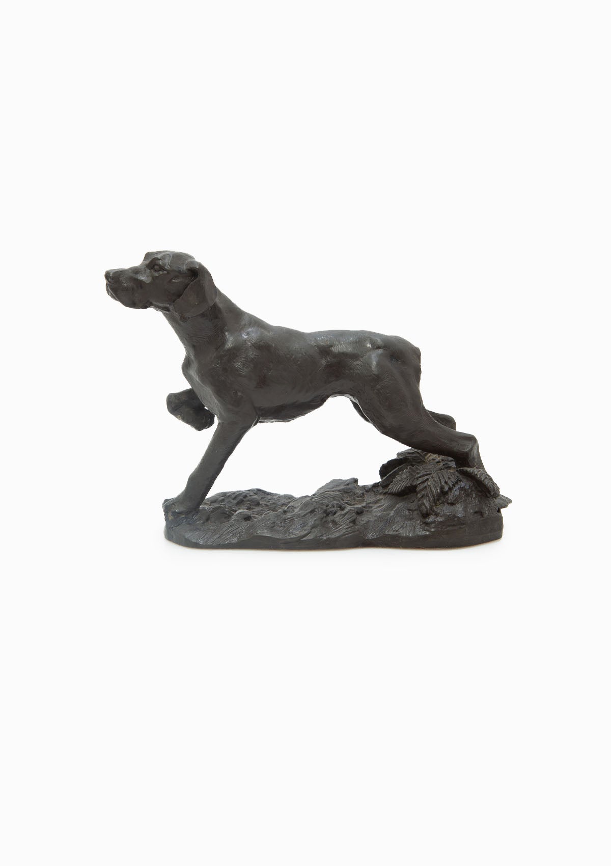 Vintage Resin Bronze Labrador Dog Standing Sculpture