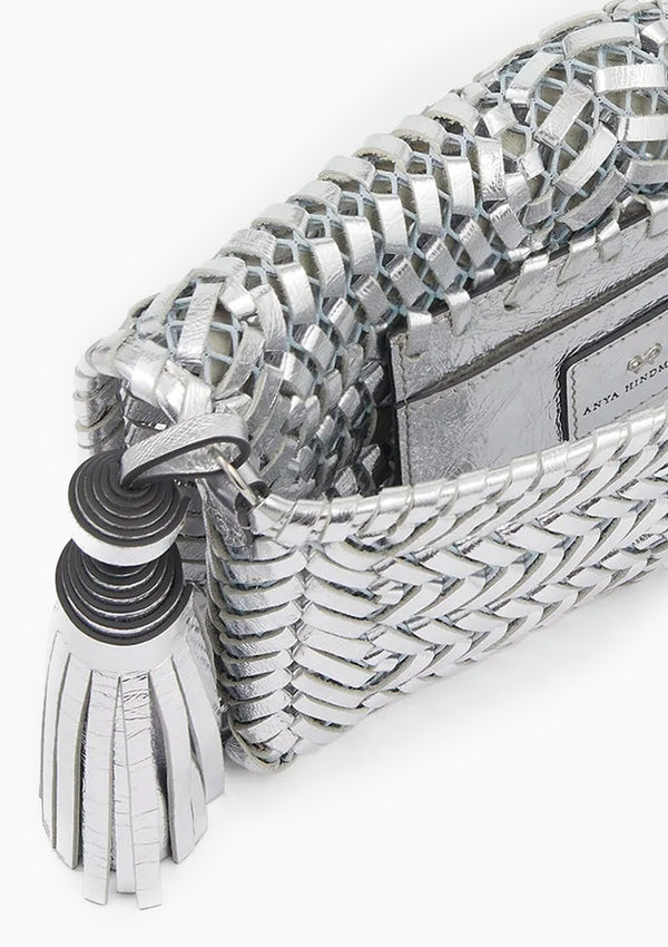 Neeson Tassel Clutch Mirror Leather | Silver
