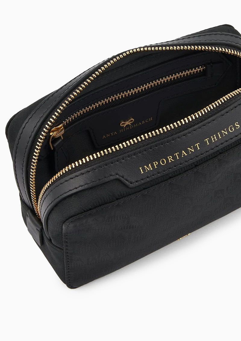 Anya Hindmarch | Important Things Pouch Logo Nylon | Black – DIANI