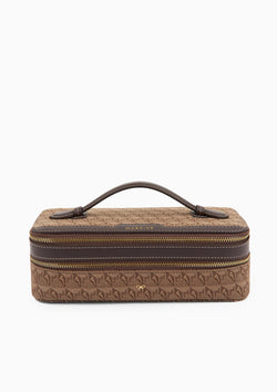 Jacquard Make-Up Pouch | Dark Earth