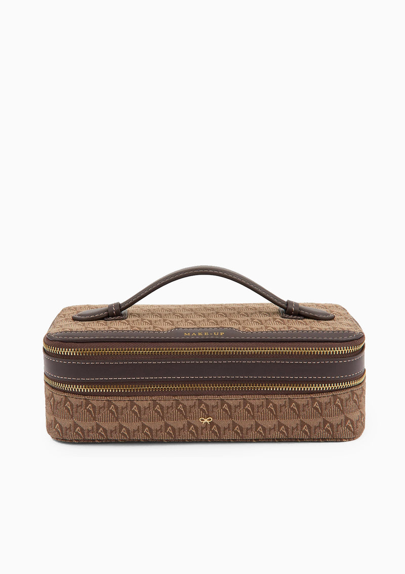 Jacquard Make-Up Pouch | Dark Earth