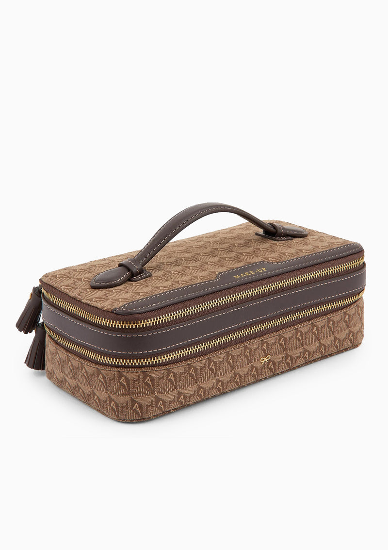 Jacquard Make-Up Pouch | Dark Earth