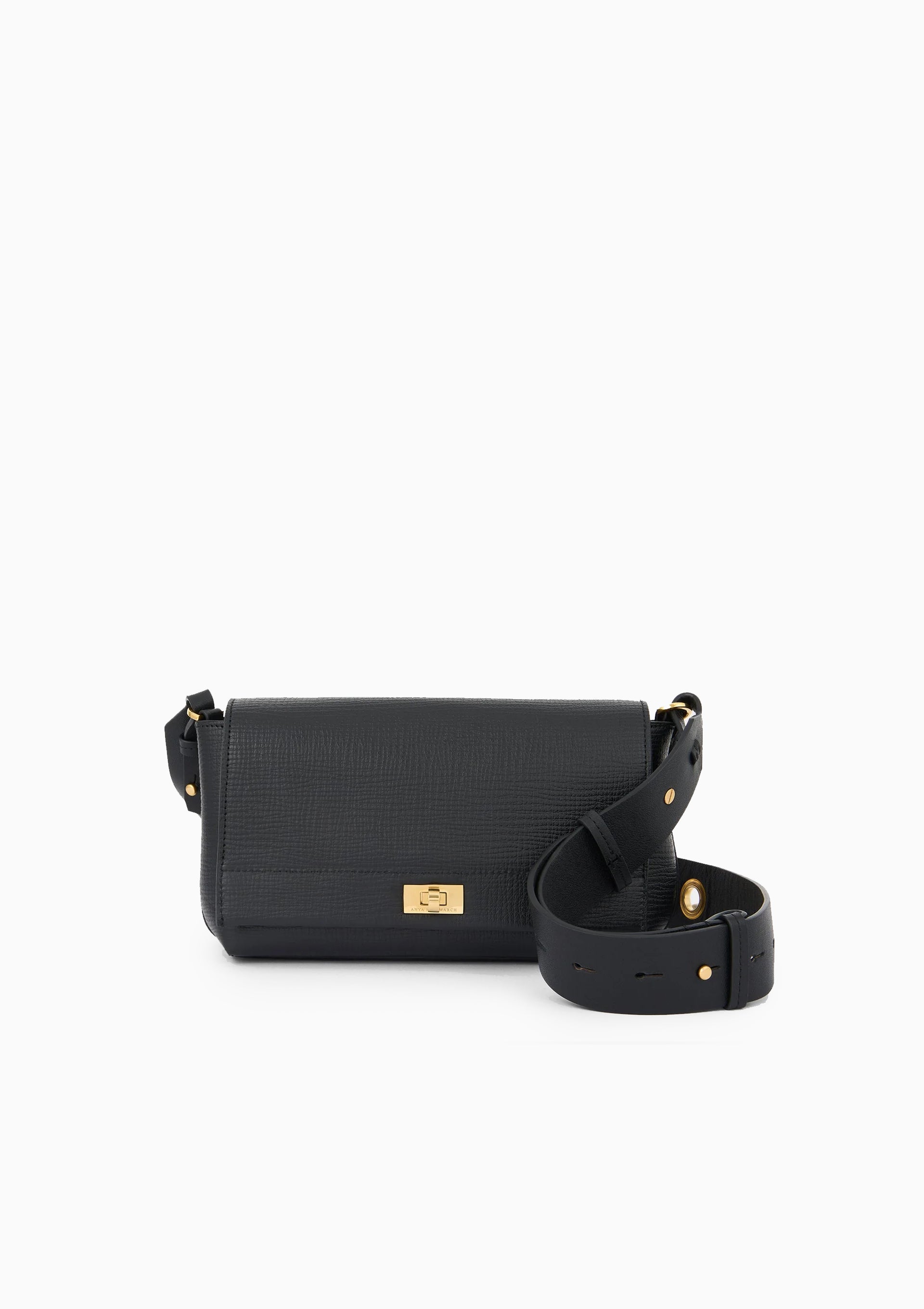Mortimer Eyelet Crossbody | Crosshatch Black