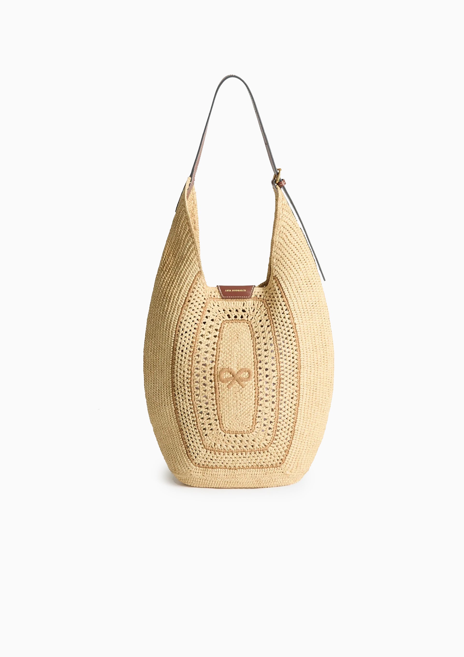 Raffia Bow Hobo Bag | Natural