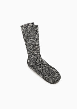 Cotton Slub Sock | Black/Grey