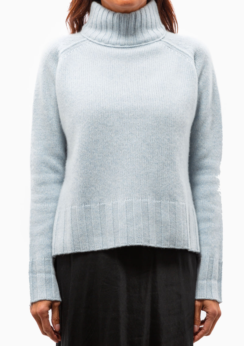Rib Mock Sweater | Chambray
