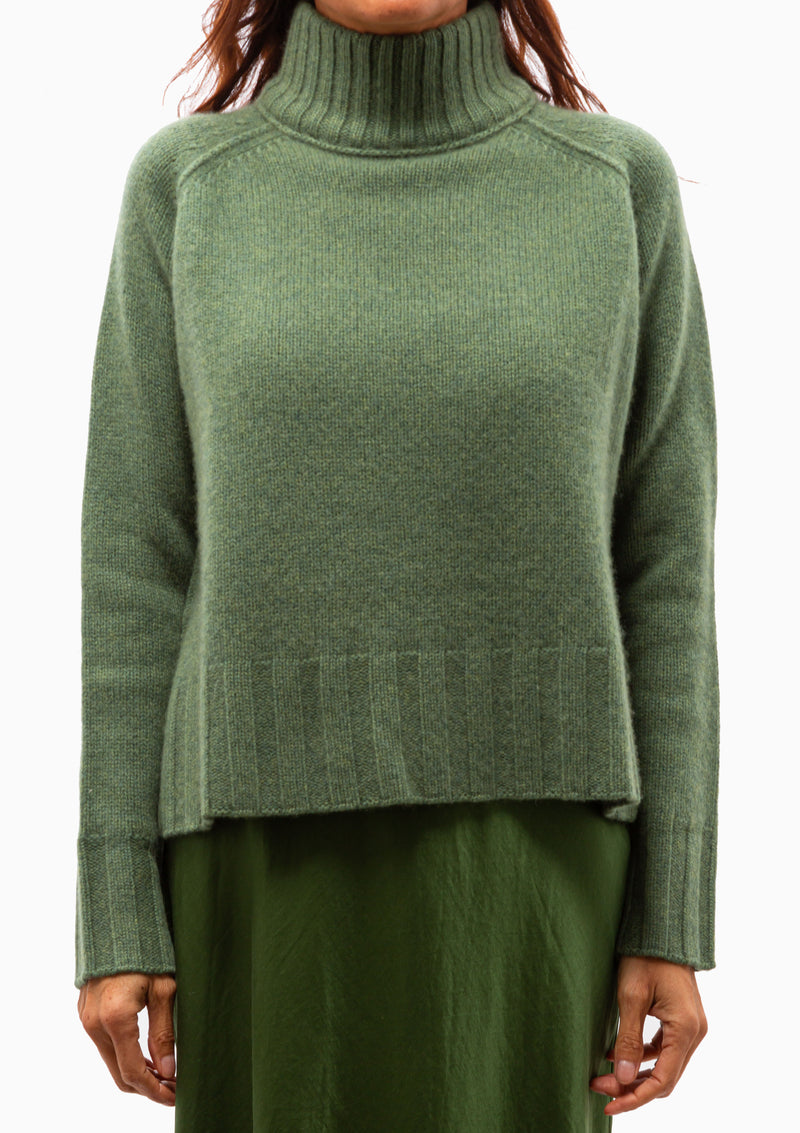 Rib Mock Sweater | Moss