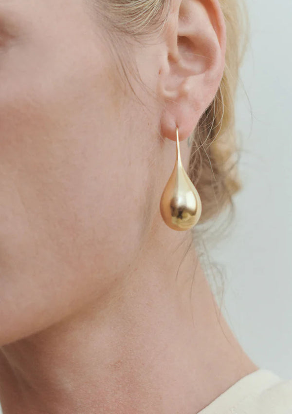 Large Drop Earrings | Gold