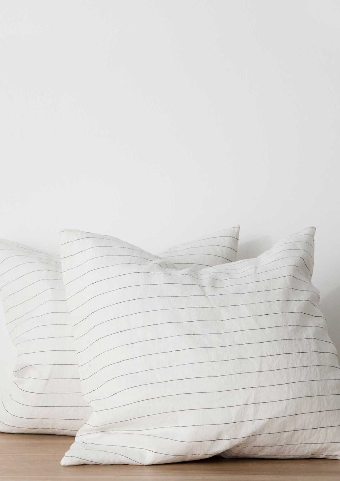 Linen Pillowcases Euro Set | Pinstripe
