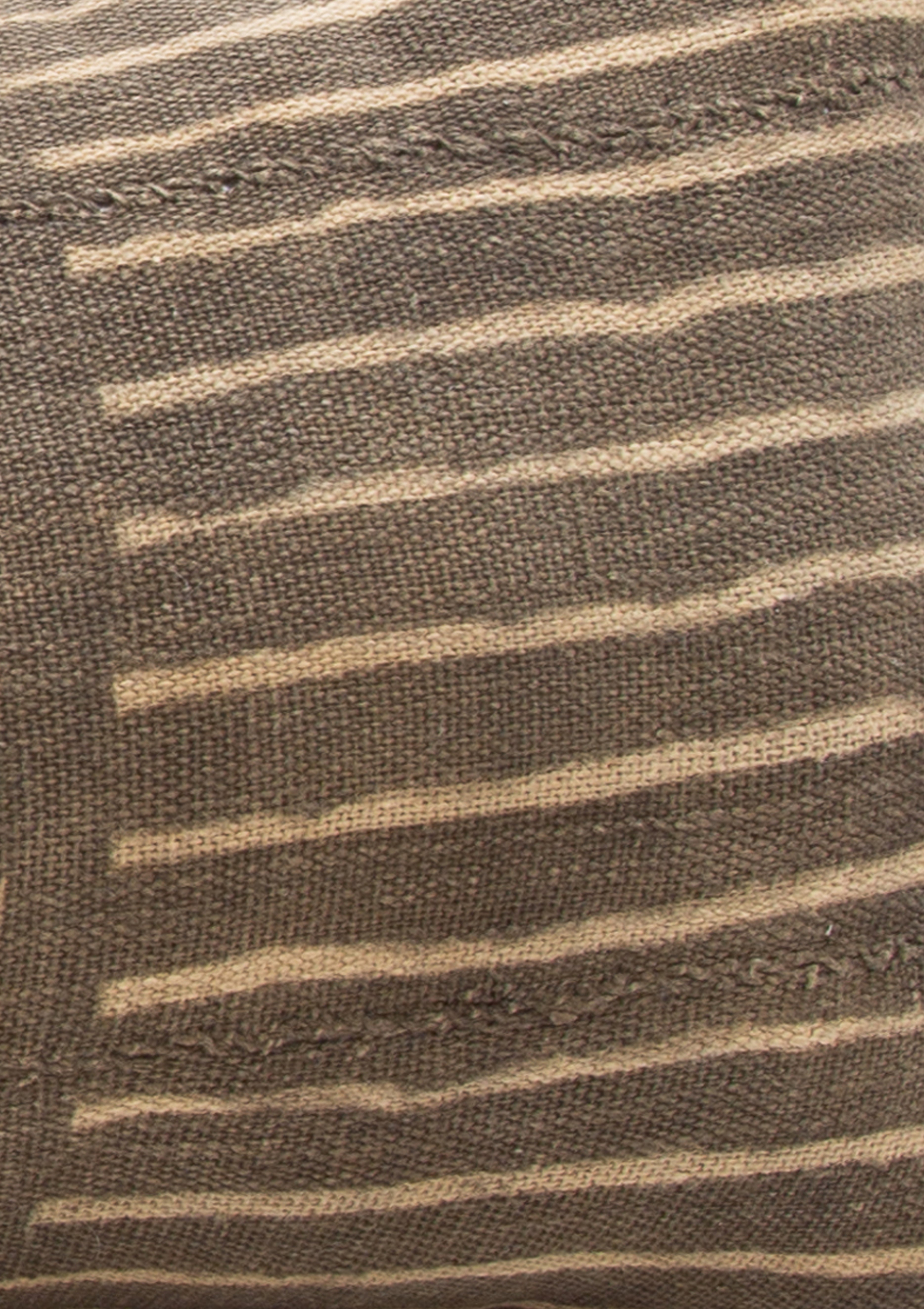 Vintage African Black/Tan Block Print Cushion |  12"x24"