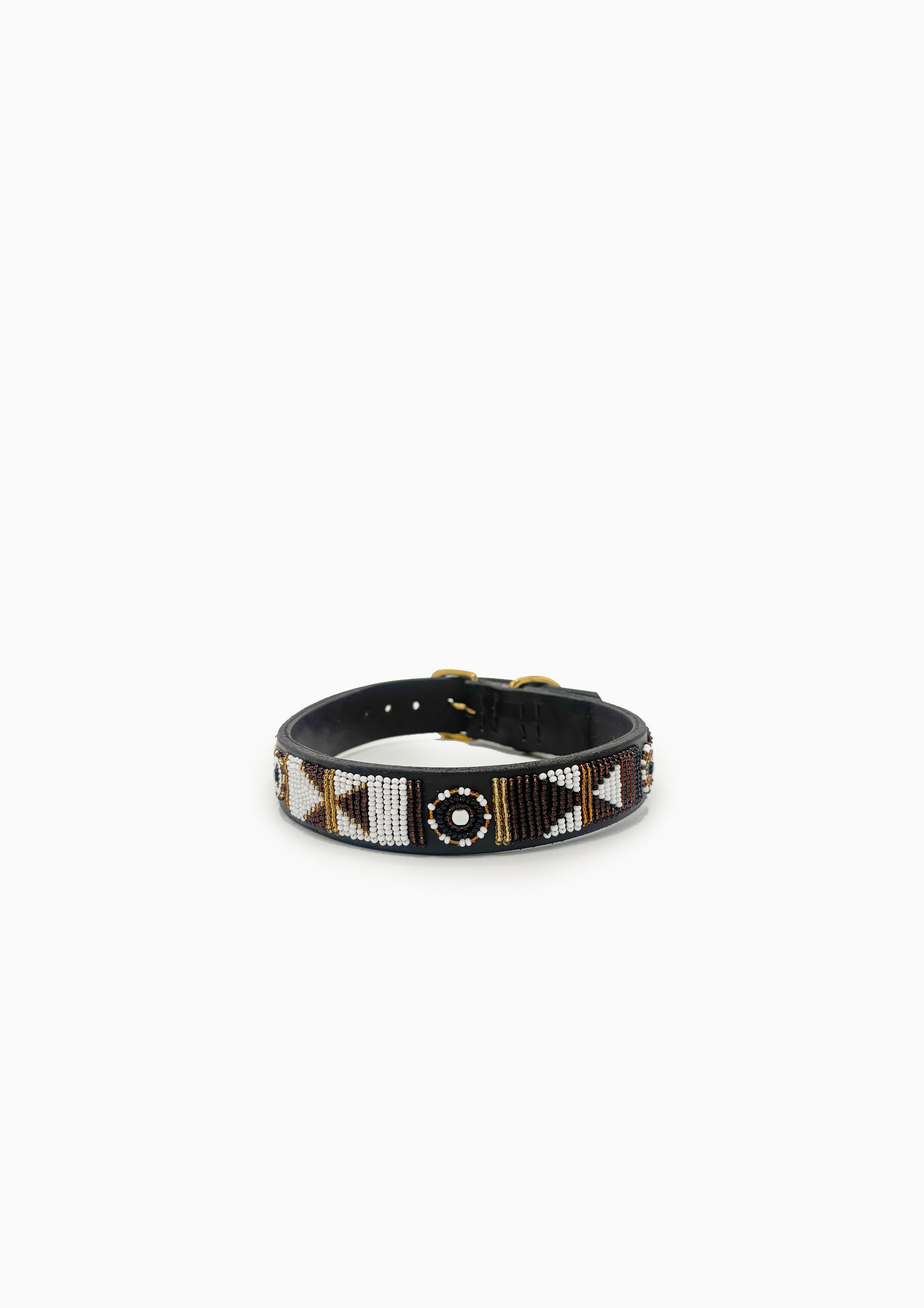 Earth Beaded Dog Collar | 16" Wide