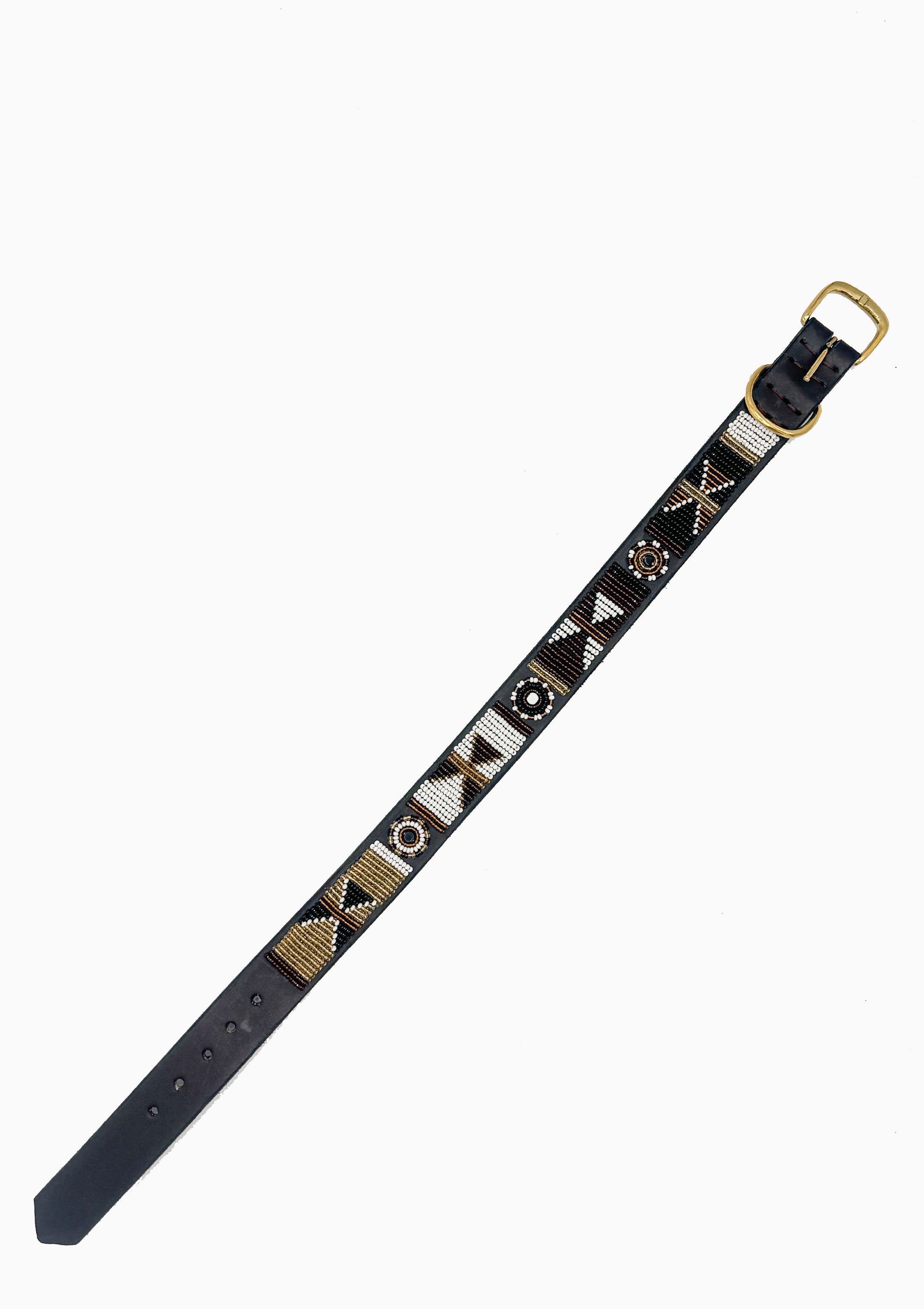Earth Beaded Dog Collar | 16" Wide