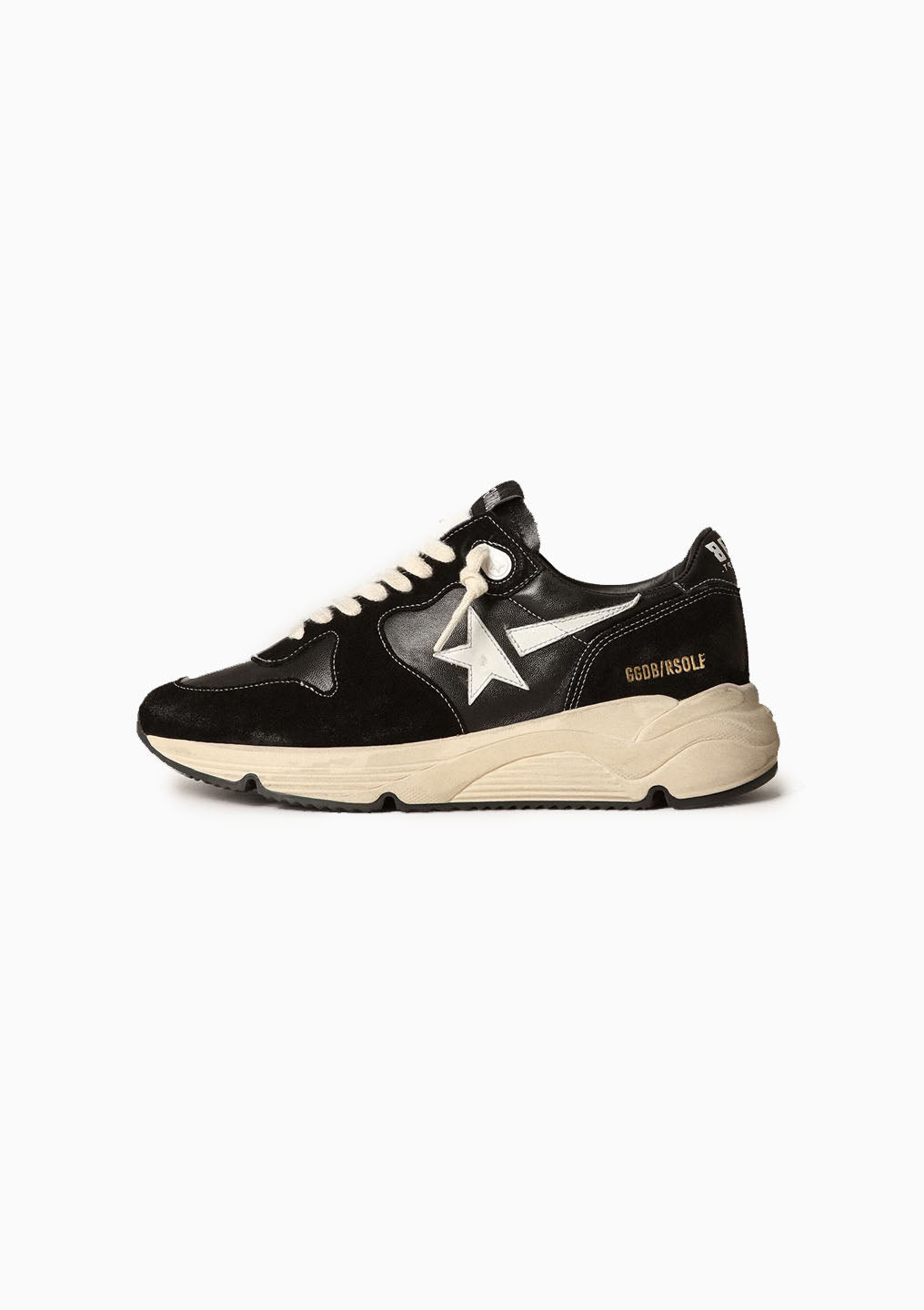 Running Sole Sneakers Leather & Suede | Black/White