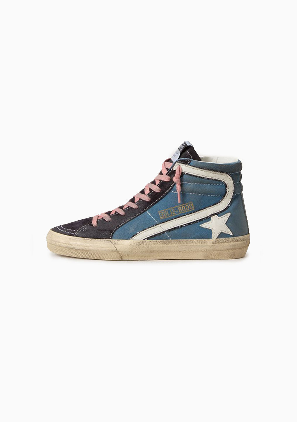 Slide Sneaker Suede Glitter Wave | Blue Denim/Dark Blue/White