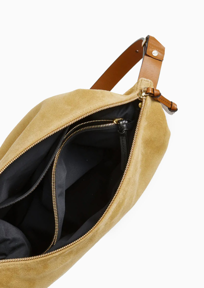 Leyden Suede Large Shoulder Bag | Dusty Yellow