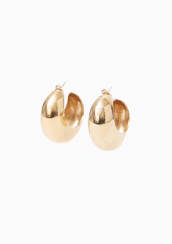 Large Shiny Crescent Earrings | Dore
