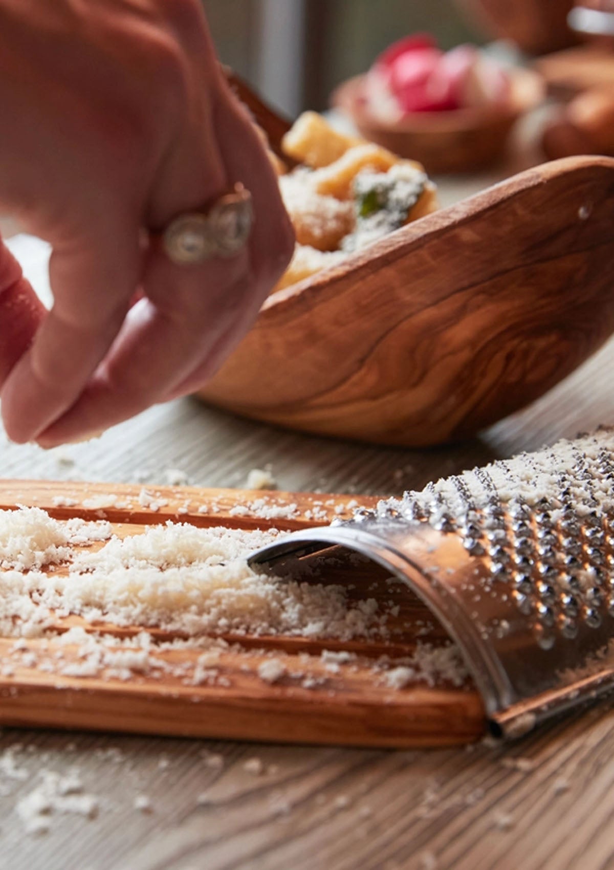 Italian Olivewood Flat Cheese Grater