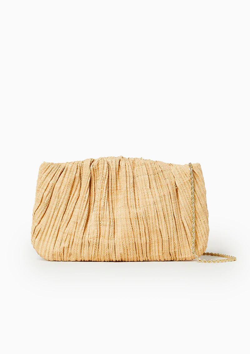 Brit Flat Pleated Pouch | Natural