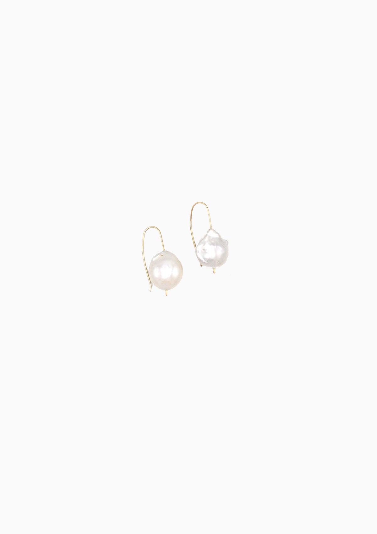 Baroque Pearl Coin Drop Earrings | White