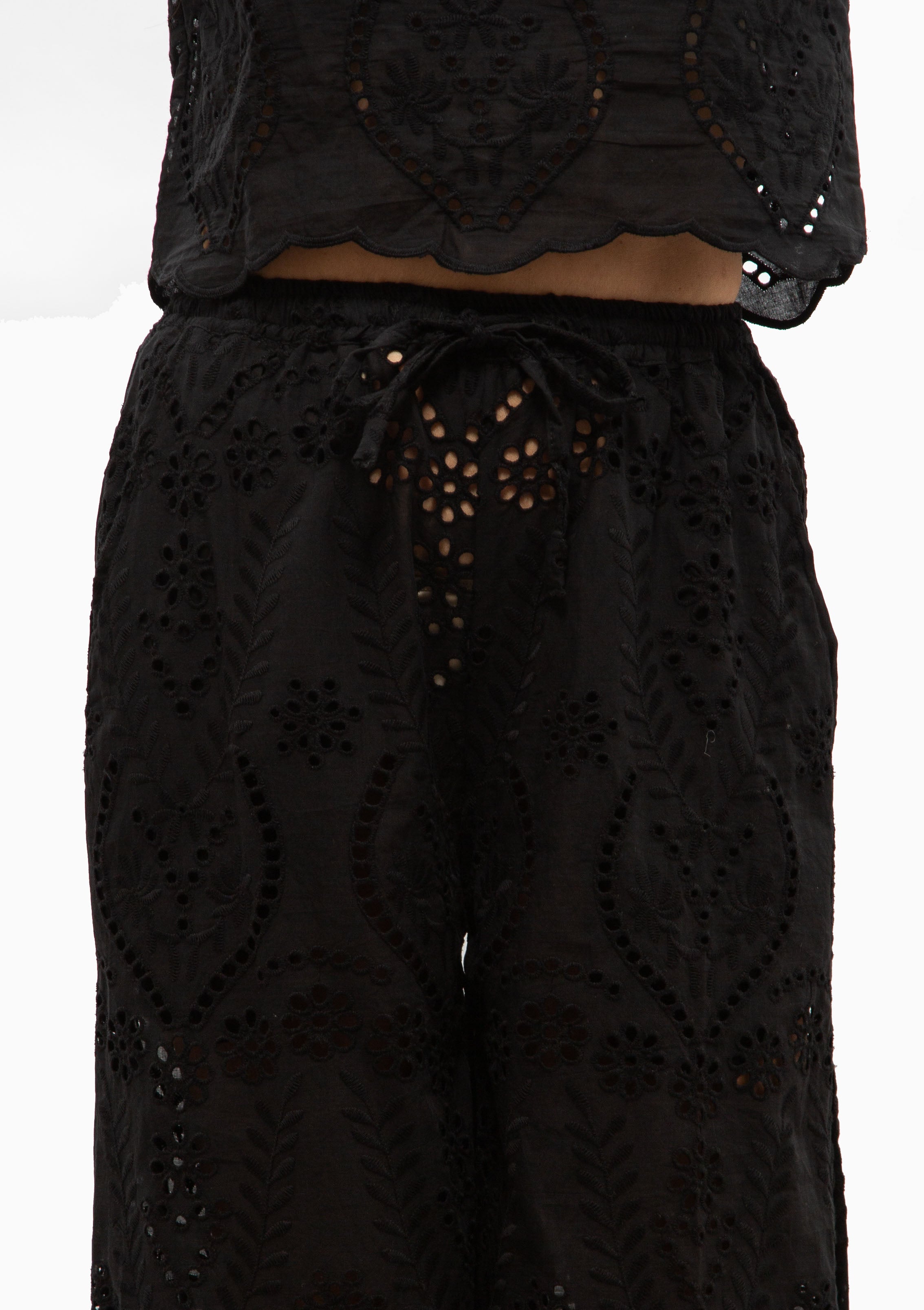 Lauren Pant | Athena Embroidery Black