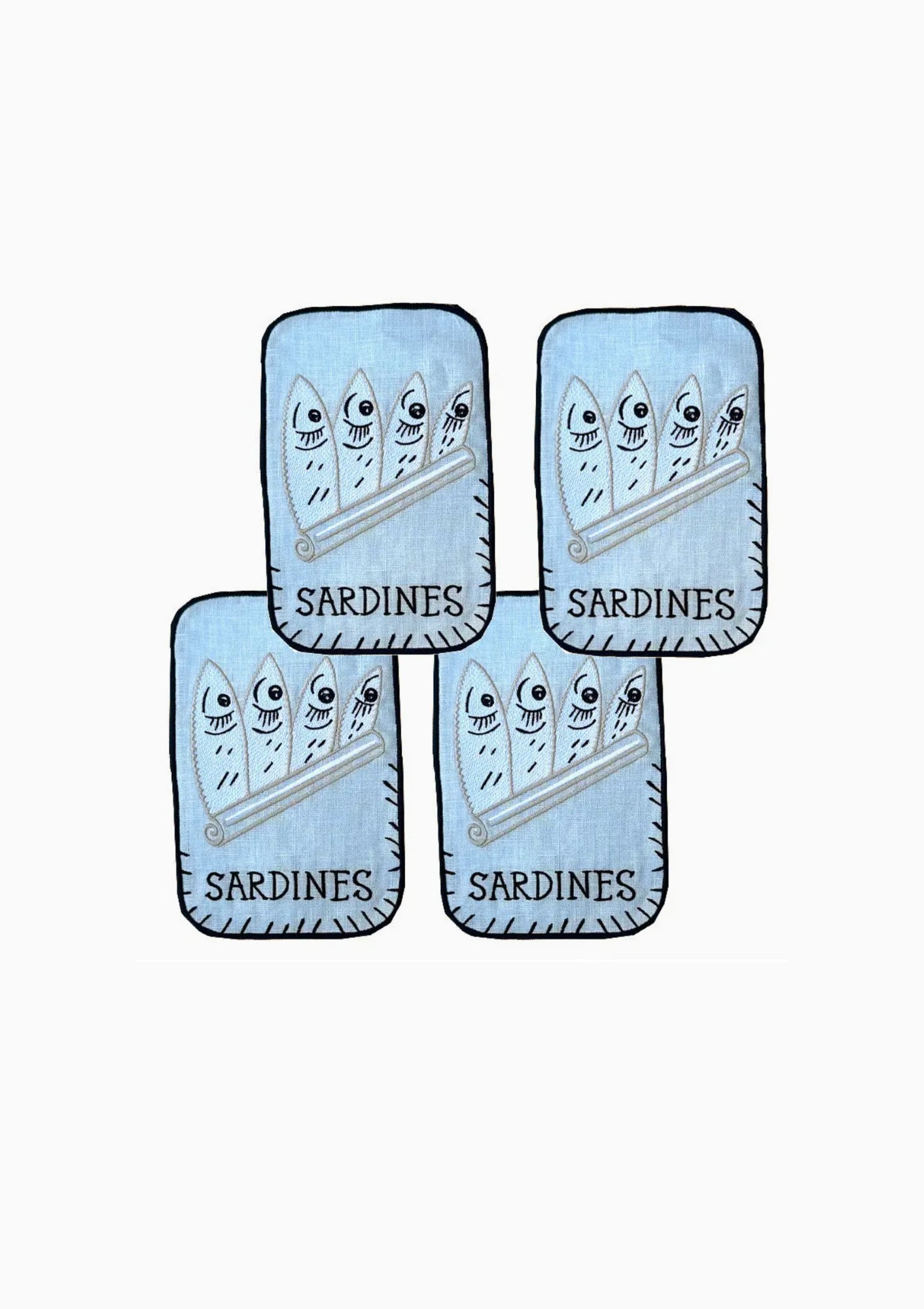 Sardine Cocktail Napkins | Set Of 4