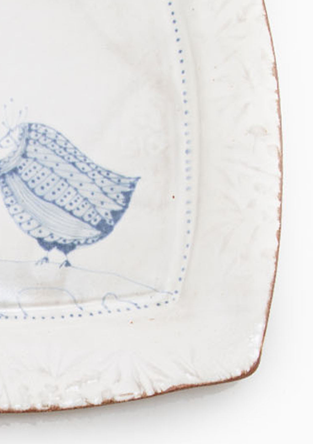 Large Square Platter Love Birds Blue 14
