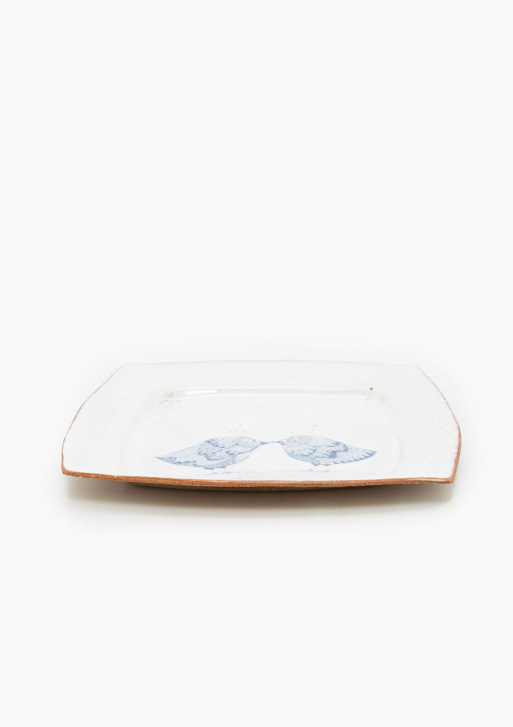 Large Square Platter Love Birds Blue 13