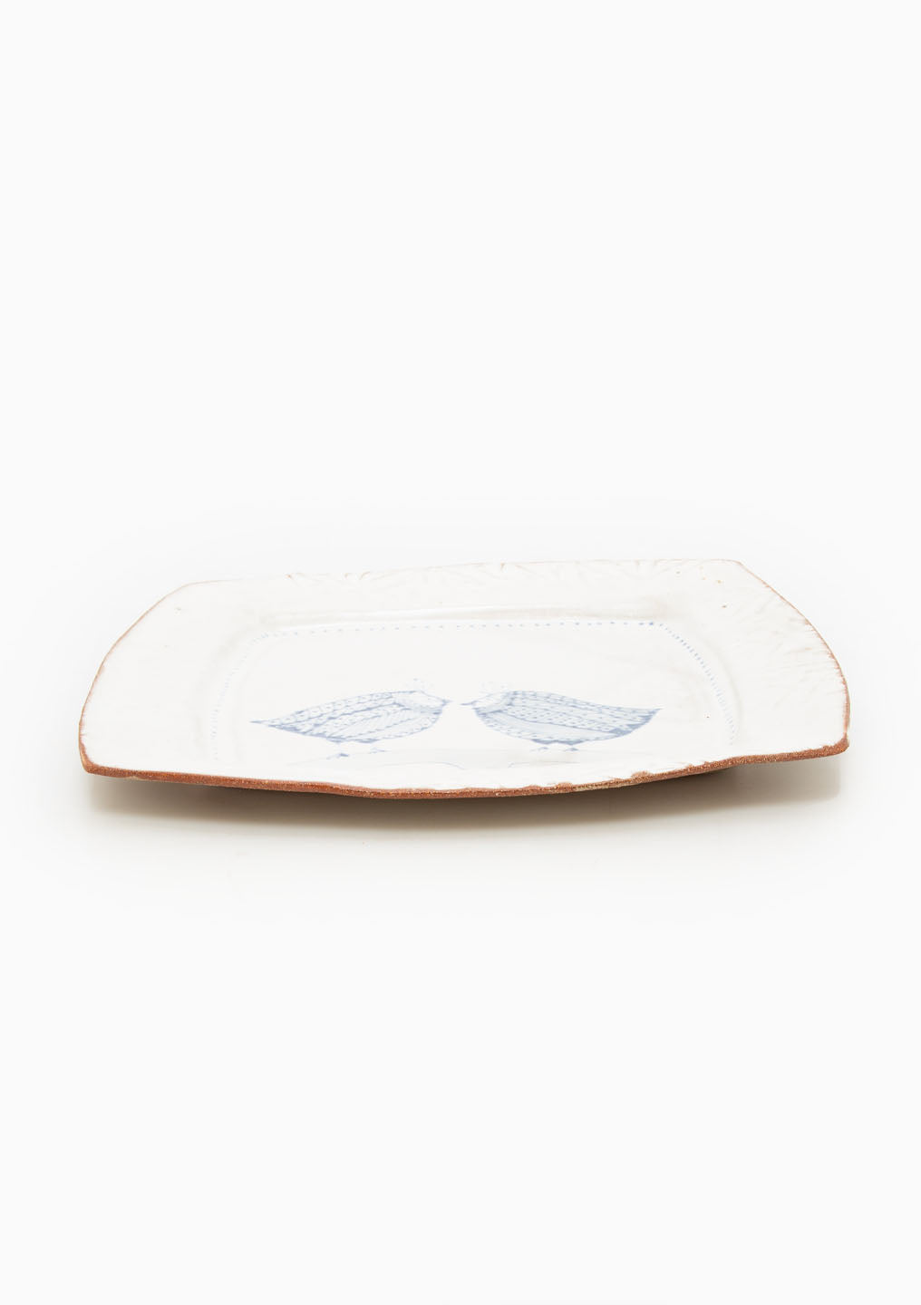 Large Square Platter Love Birds Blue 14