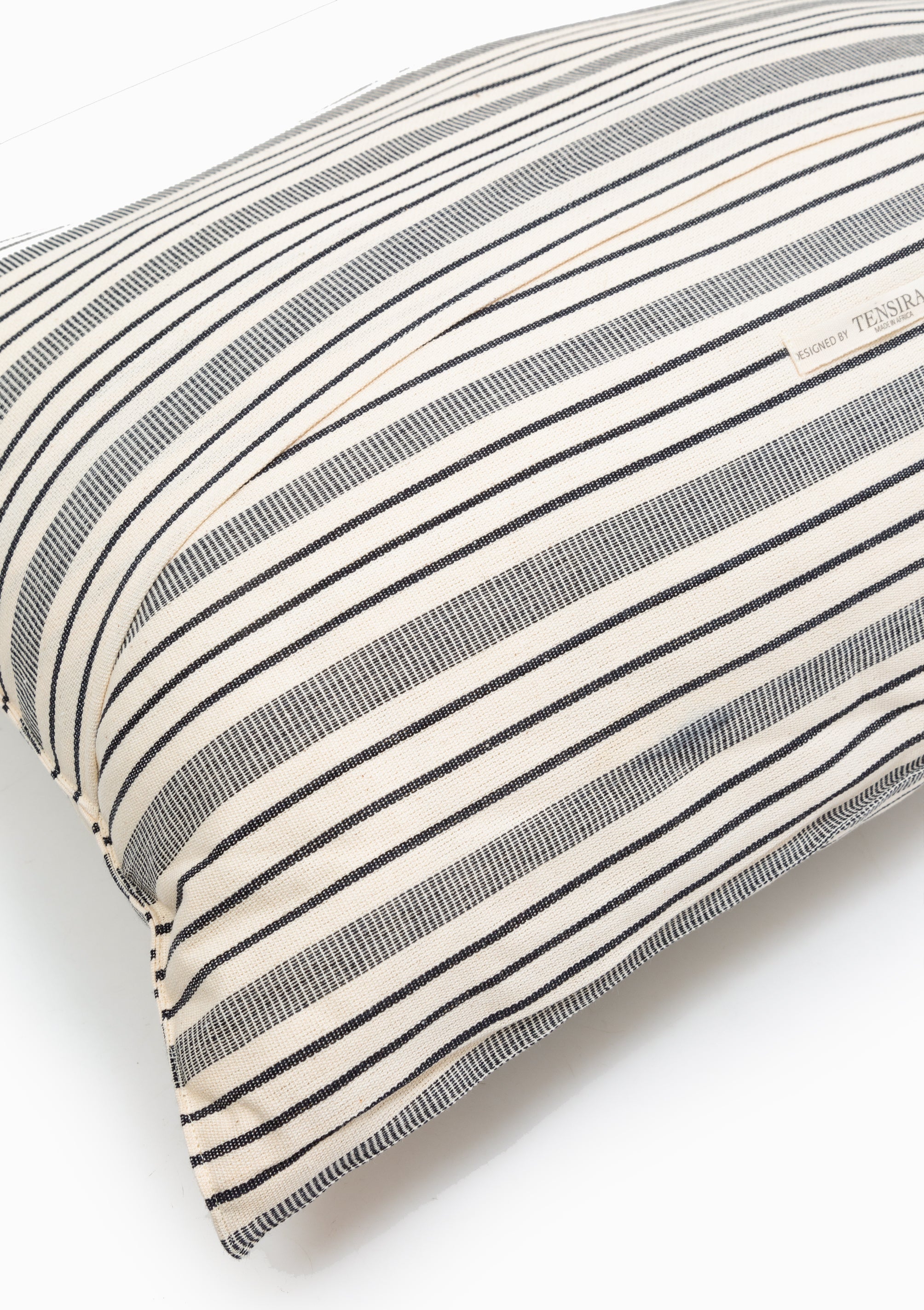 New Cushion, Natural/Navy Quad Stripe | 16" x 24"