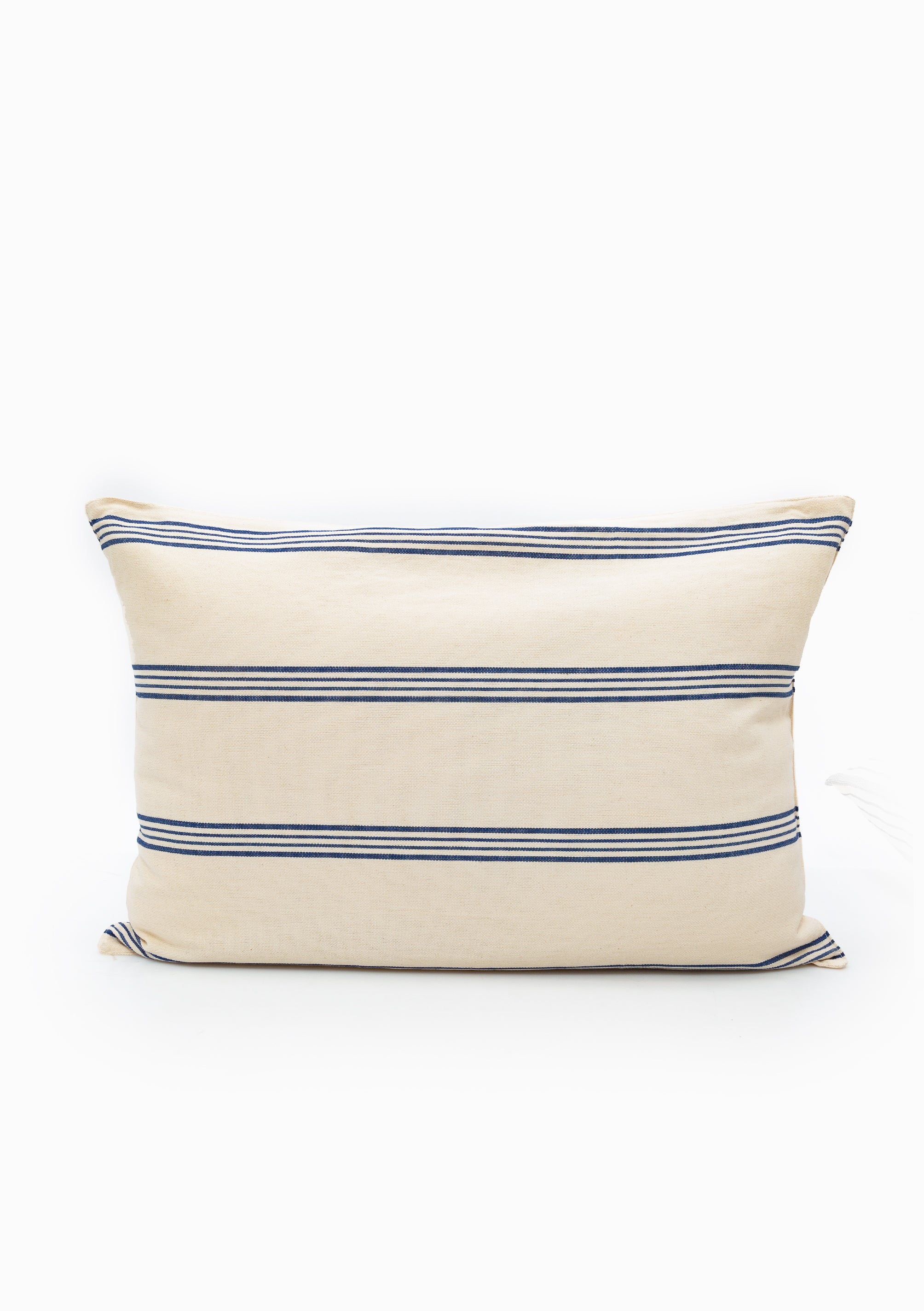 New Cushion, Navy/Ecru Thin Stripe | 16" x 24"