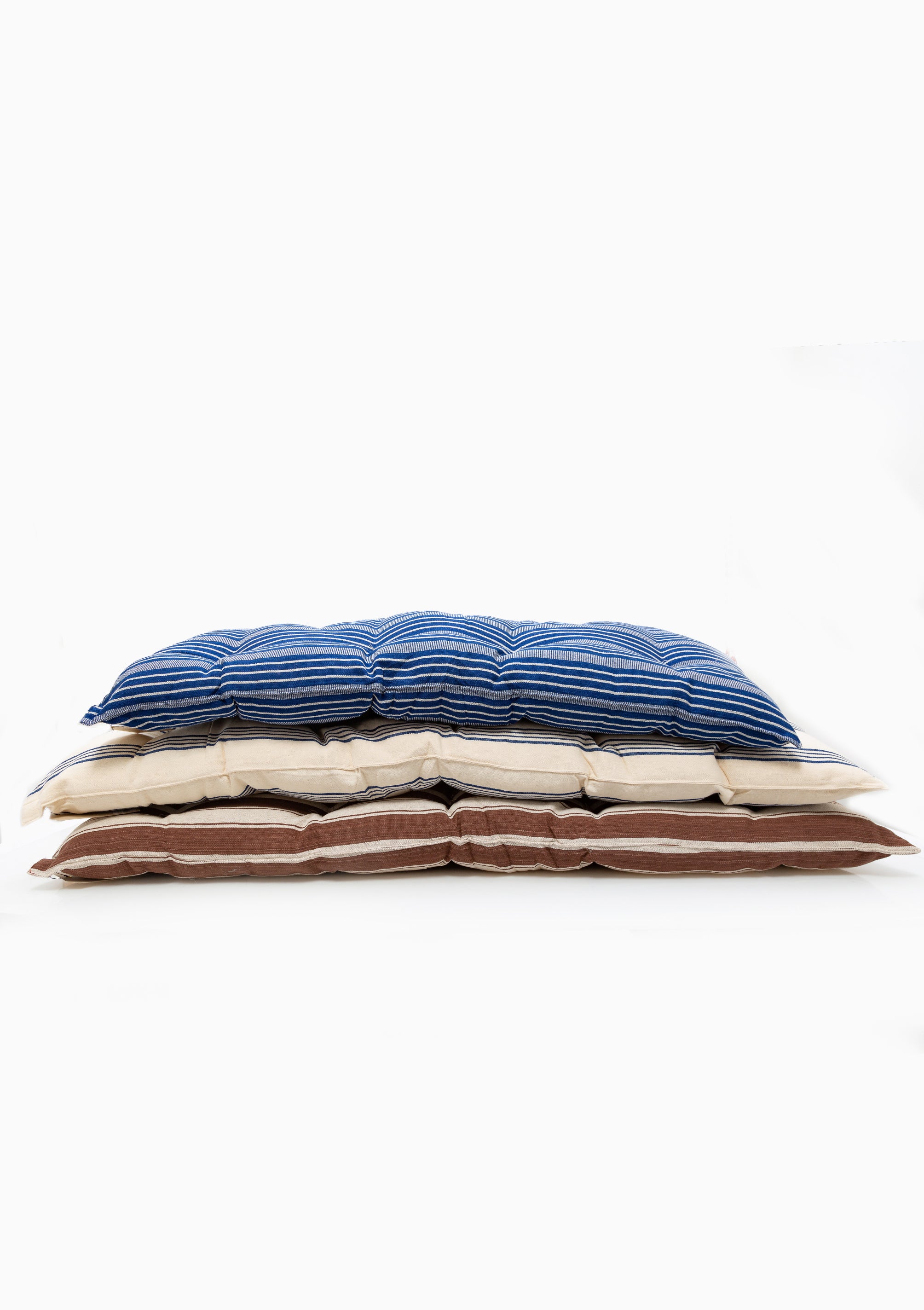 New Large Pet Bed, Navy/Ecru Thin Stripe | 24" x 42"