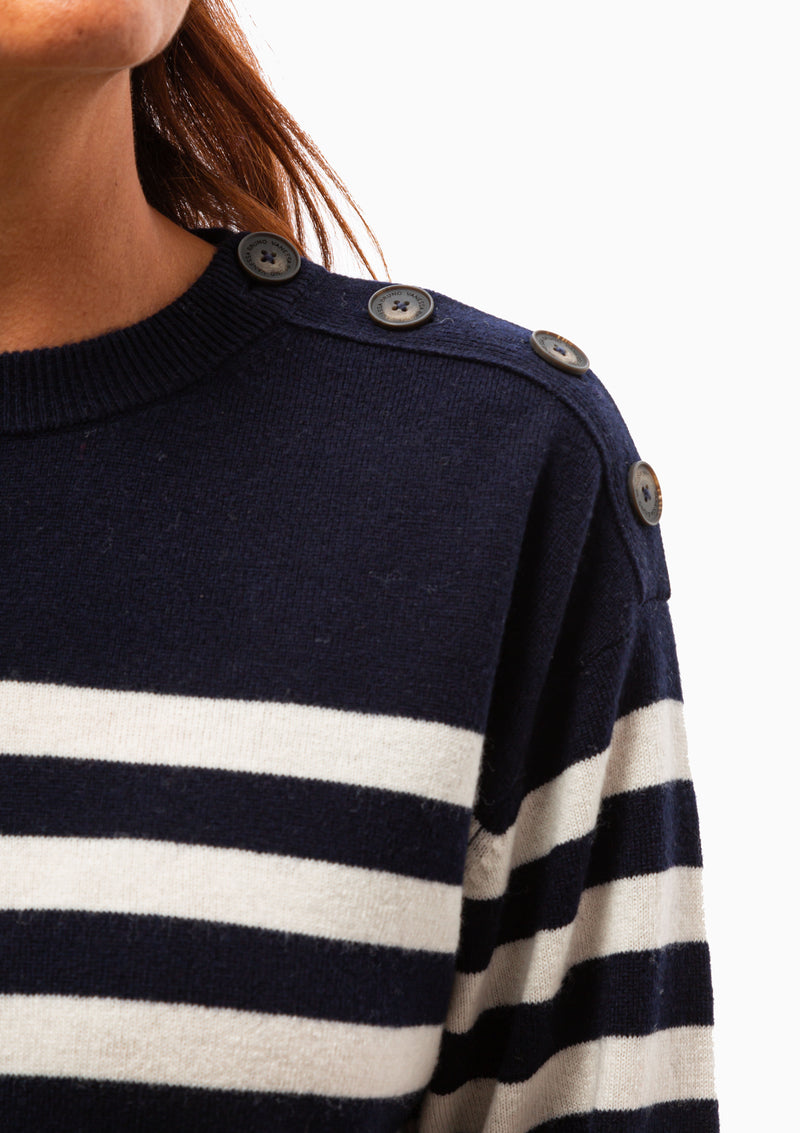 Clarisse Sweater | Marine/Ecru