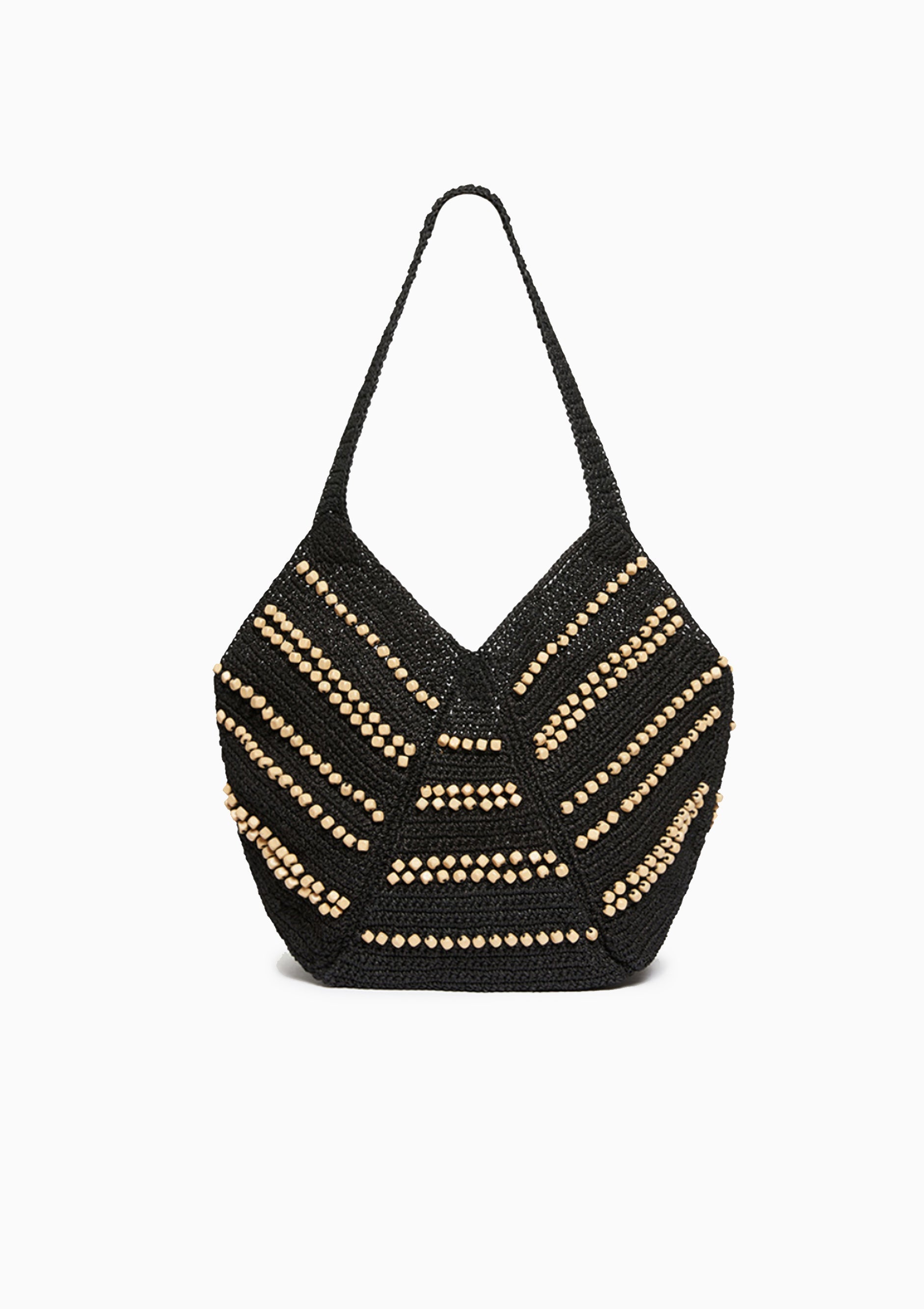 Paper Raphia Berlingot Bag | Noir