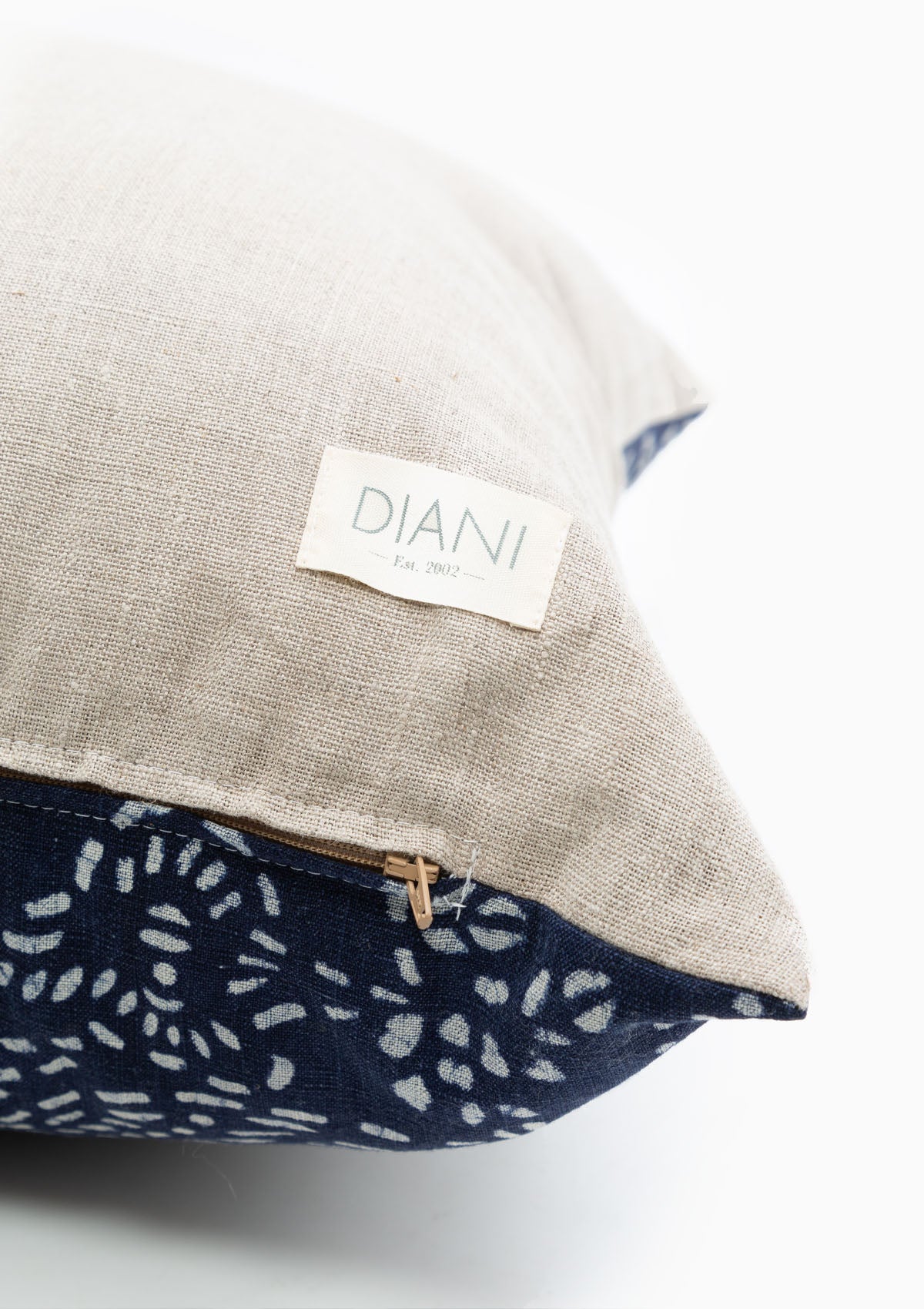 Vintage Asian-Inspired Indigo Block Print Cushion | 24"x24"