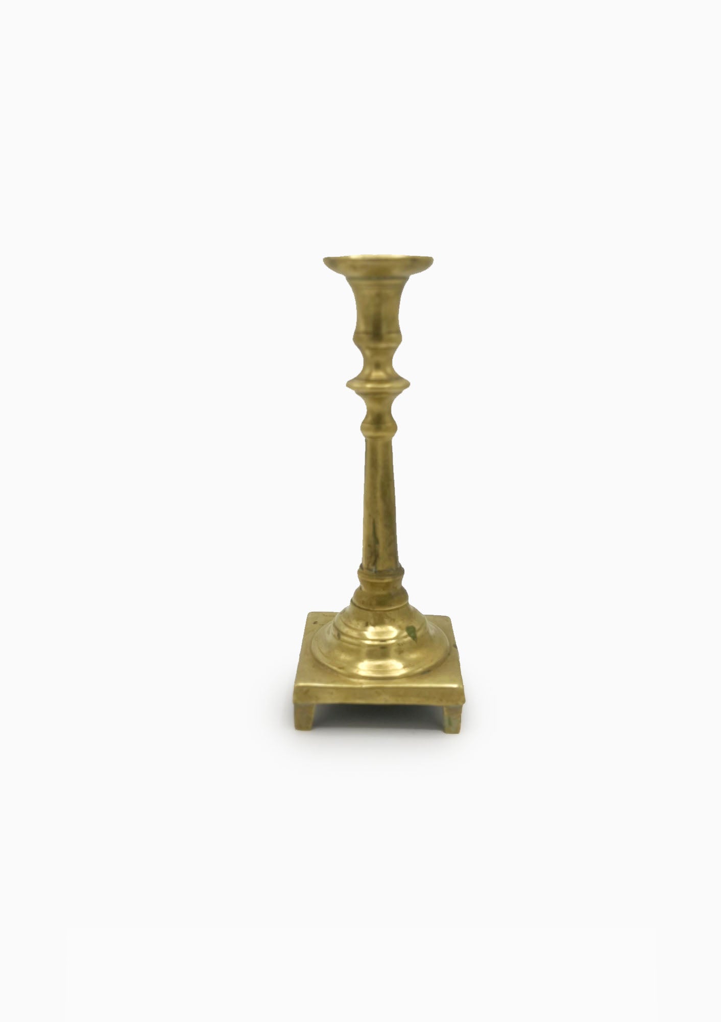 Vintage Brass Footed Candlestick Single | 9.5"