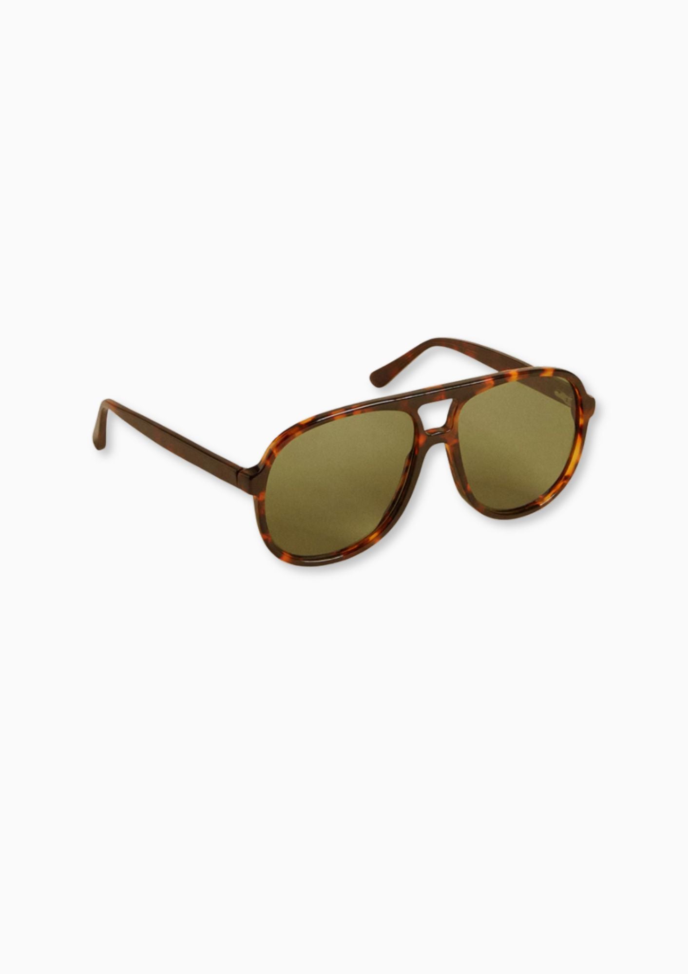 Charlie Aviator Style Sunglasses | Tortoise Shell/Green