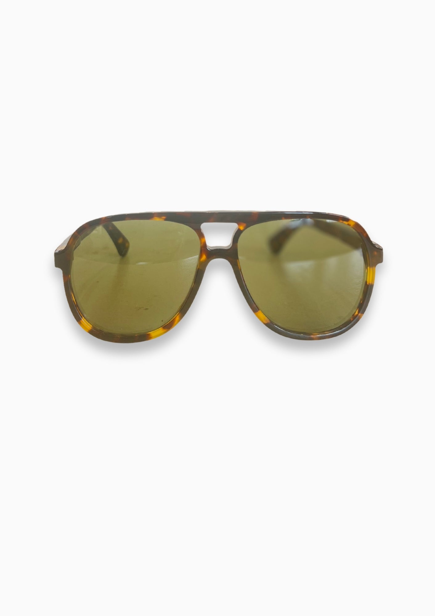 Charlie Aviator Style Sunglasses | Tortoise Shell/Green
