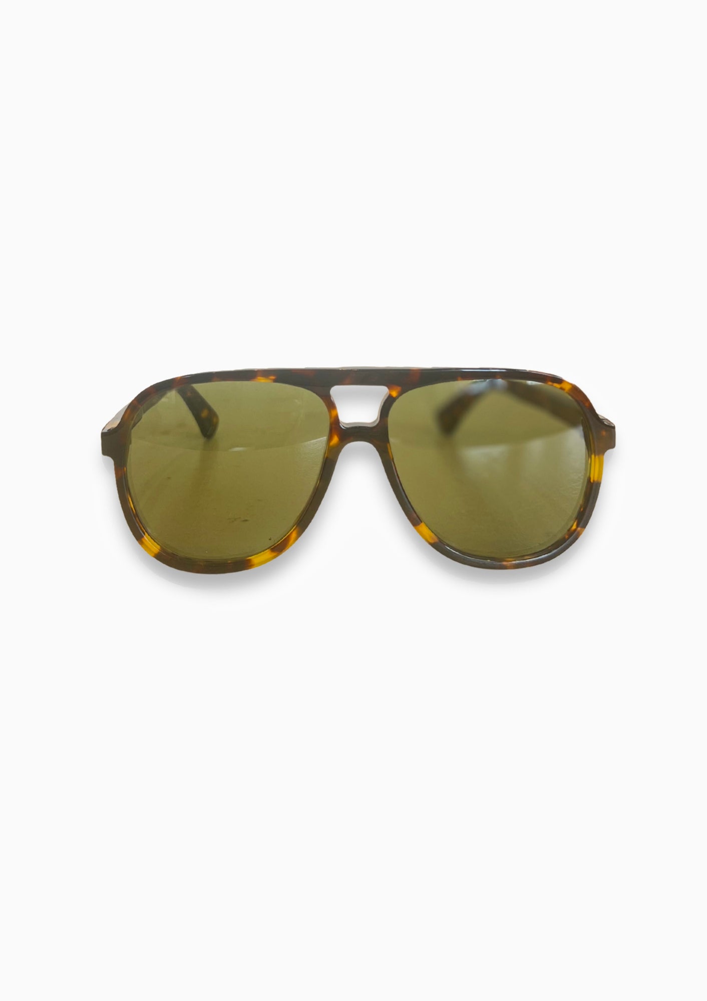 Charlie Aviator Style Sunglasses | Tortoise Shell/Green