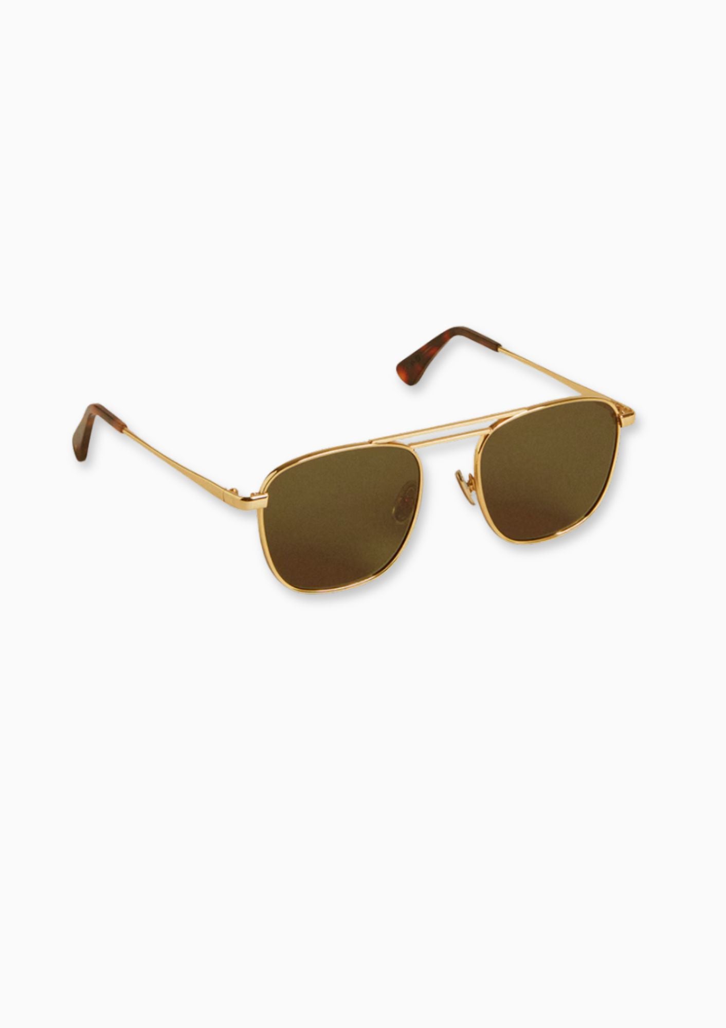 Roger Aviator Style Sunglasses | Gold/Green